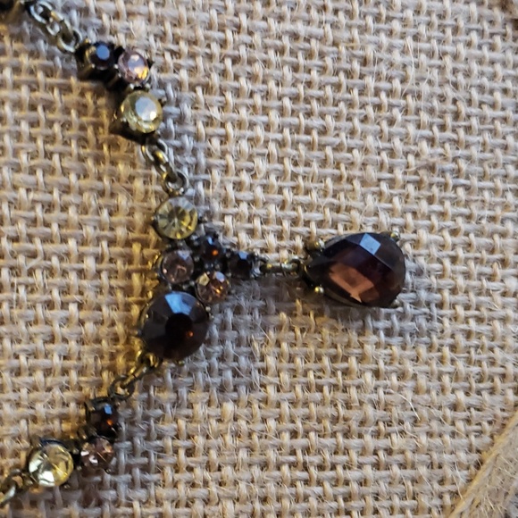 Avon Brown and Clear Rhinestone Necklace - Picture 4 of 6